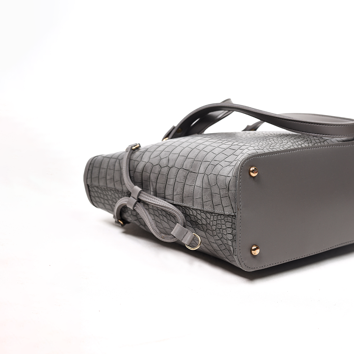 Crocodile Textured Tote Bag - Image 3