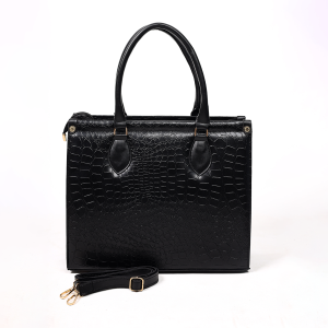 Crocodile-Textured Tote Bag