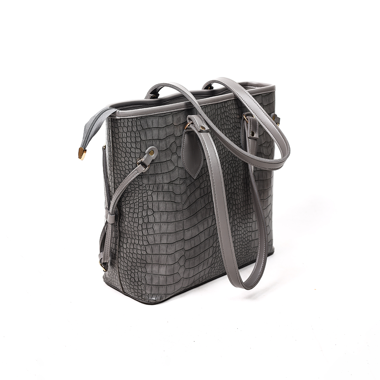Crocodile Textured Tote Bag - Image 2