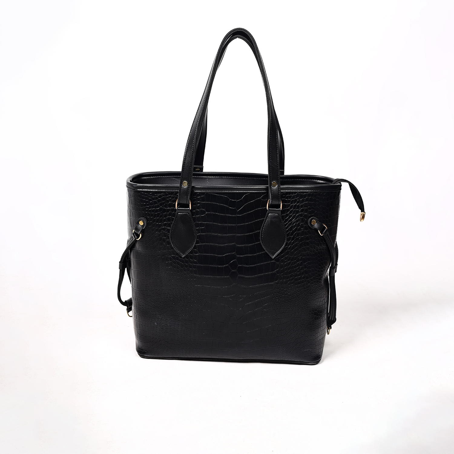Crocodile Textured Tote Bag - Image 7