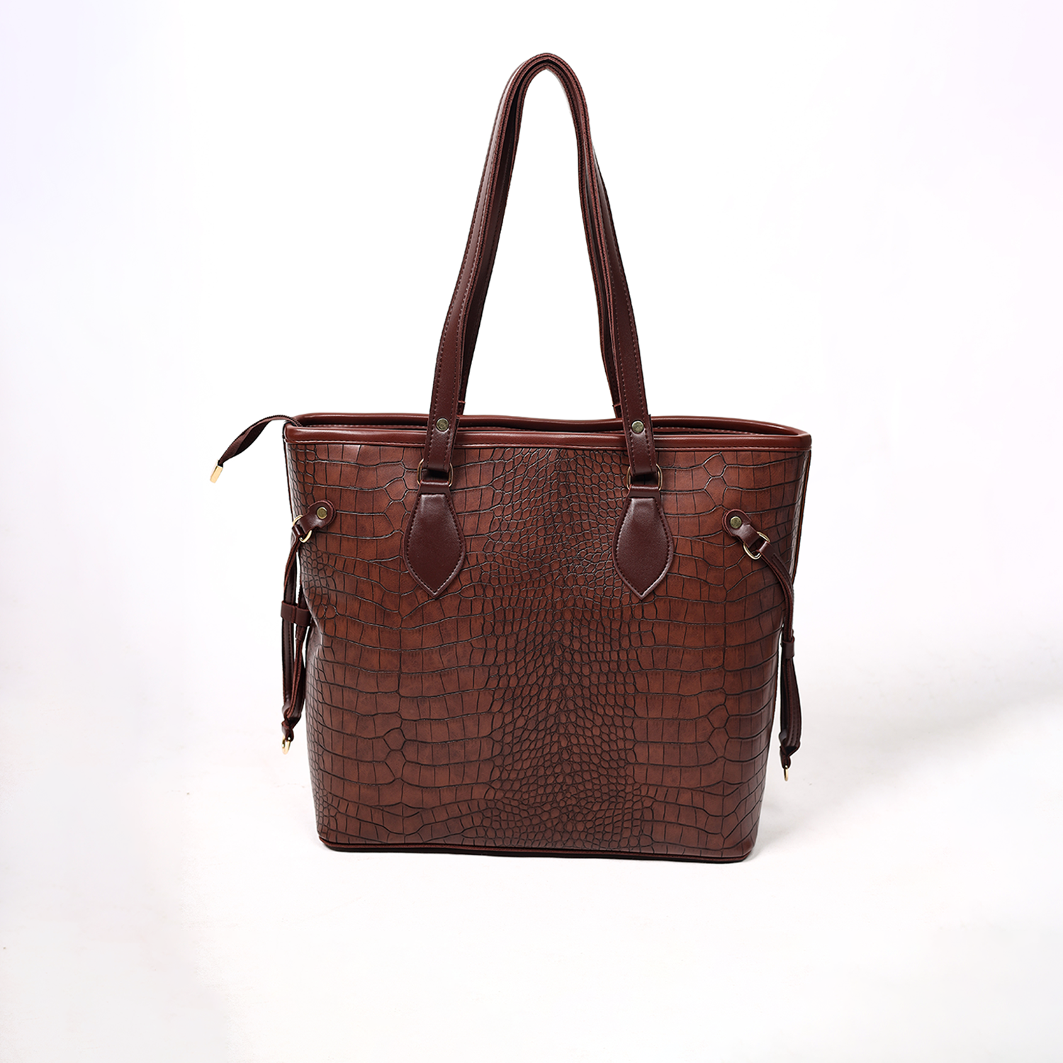Crocodile Textured Tote Bag - Image 6