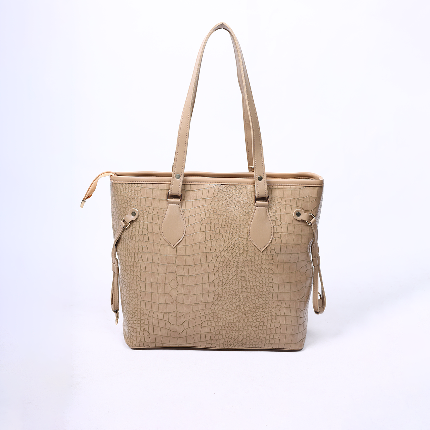 Crocodile Textured Tote Bag - Image 5