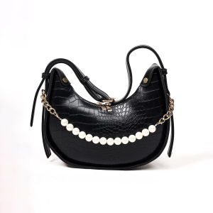 Croc-embossed Shoulder Bag