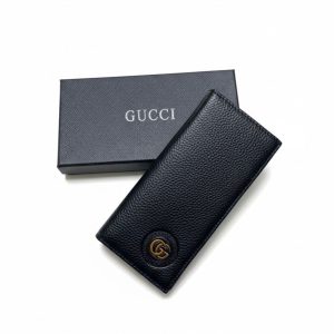 Gucci Black Leather Long Wallet for Men