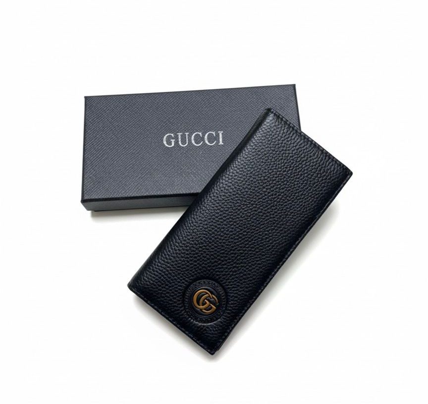 Gucci Black Leather Long Wallet for Men
