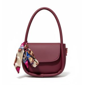 Square HandBag (Moon Dae Yoona Bag) with printed scarf accent (removable)