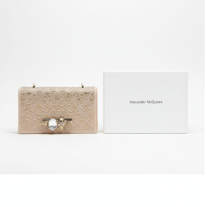 Alexander McQueen Mini Jewelled Satchel – Crystal Crossbody Bag, with Brand Box & Dust Cover