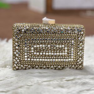 HandMade Medium Kundan Clutch- Design 5