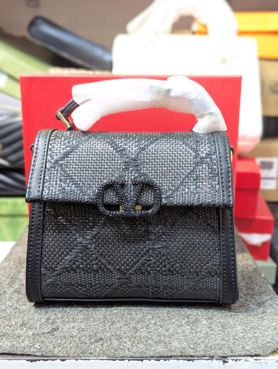 Valentino Garavani - Women's Small Vsling Grainy Calfskin Handbag - Image 5