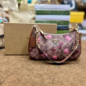 Coach Teri Shoulder Bag in Signature Canvas with Cherry Print