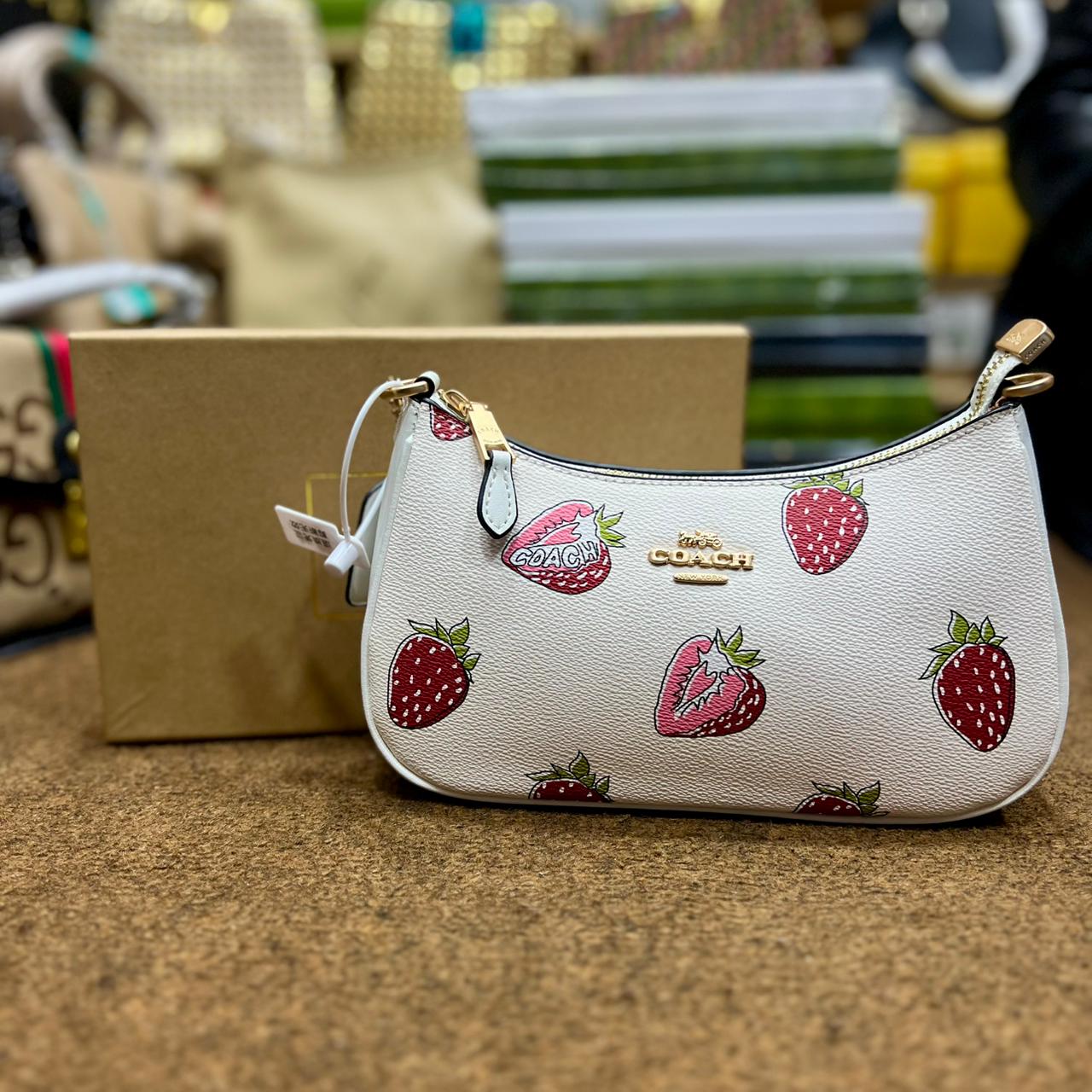 Coach Teri Shoulder Bag With Strawberry Printed