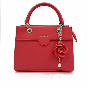 Missalidu Top-Handle Satchel Bag with Rose Charm