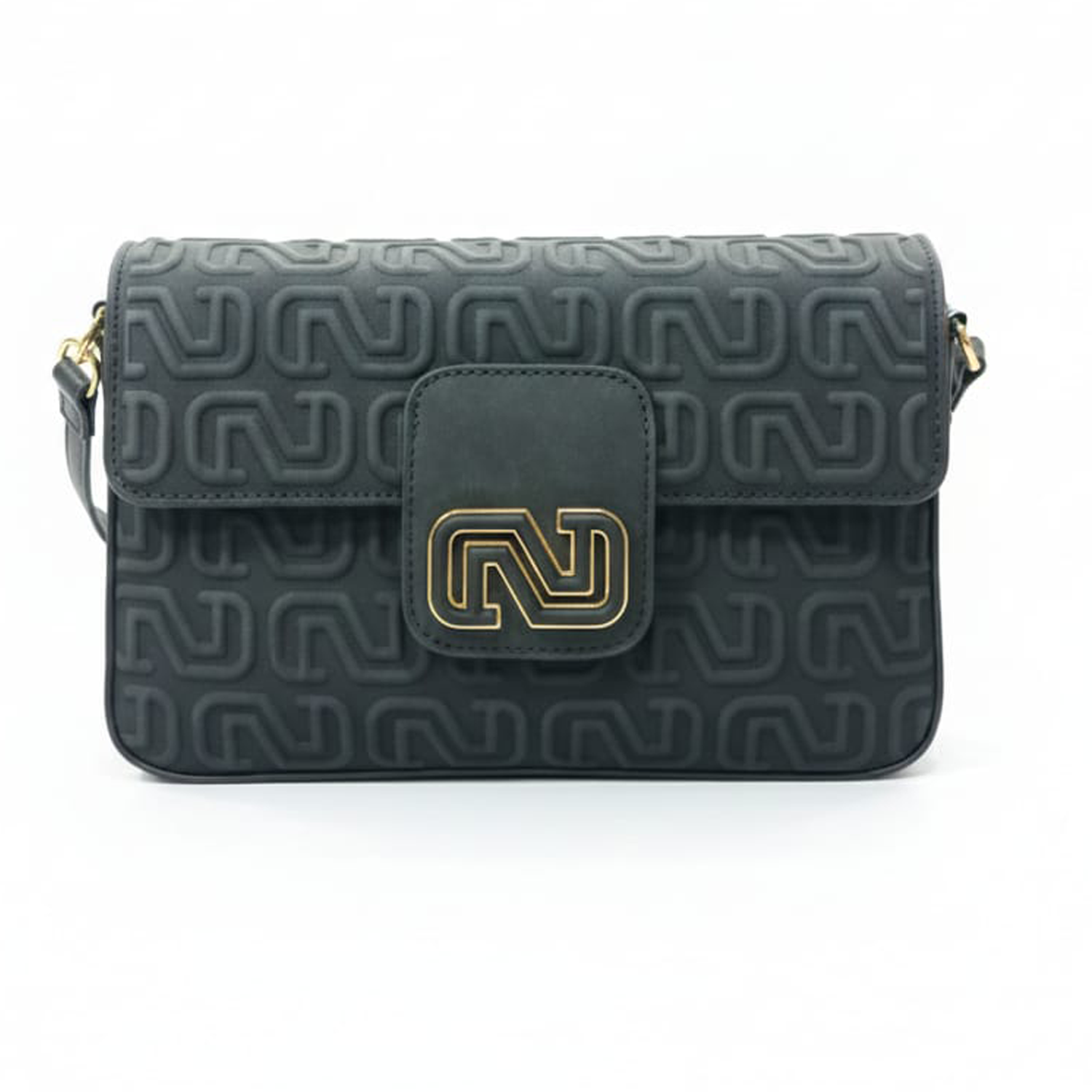 Nursace Monogram Shoulder Bag with Gold-Tone N Logo - Image 6